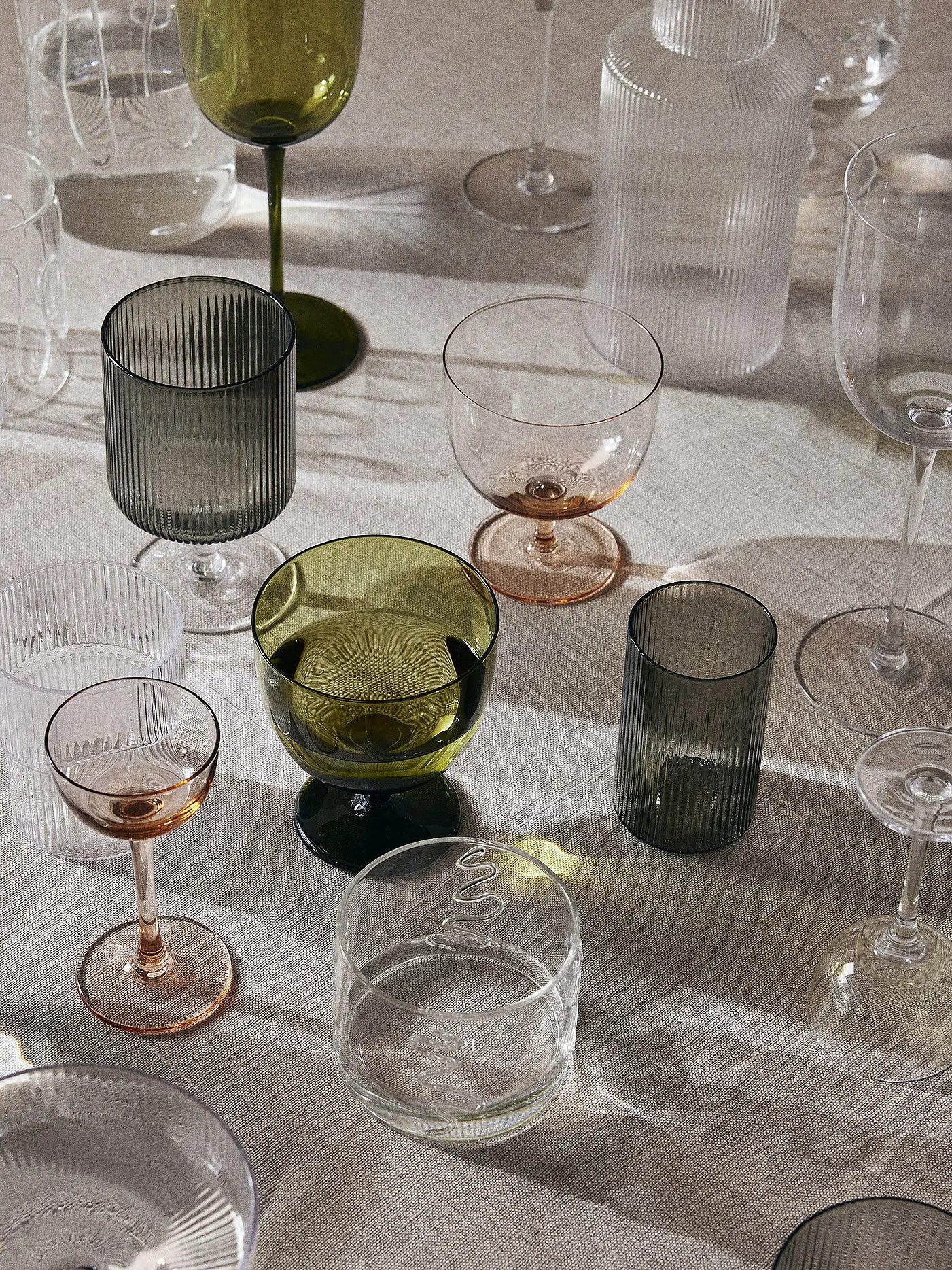 FERM LIVING | Weinglas 2er Set Ripple Clear | 